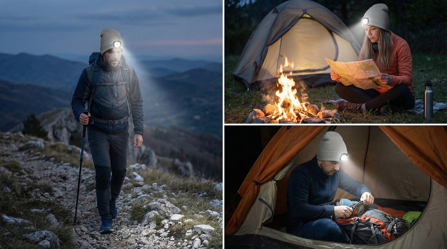 Beanie Hat with Light USB Rechargeable LED