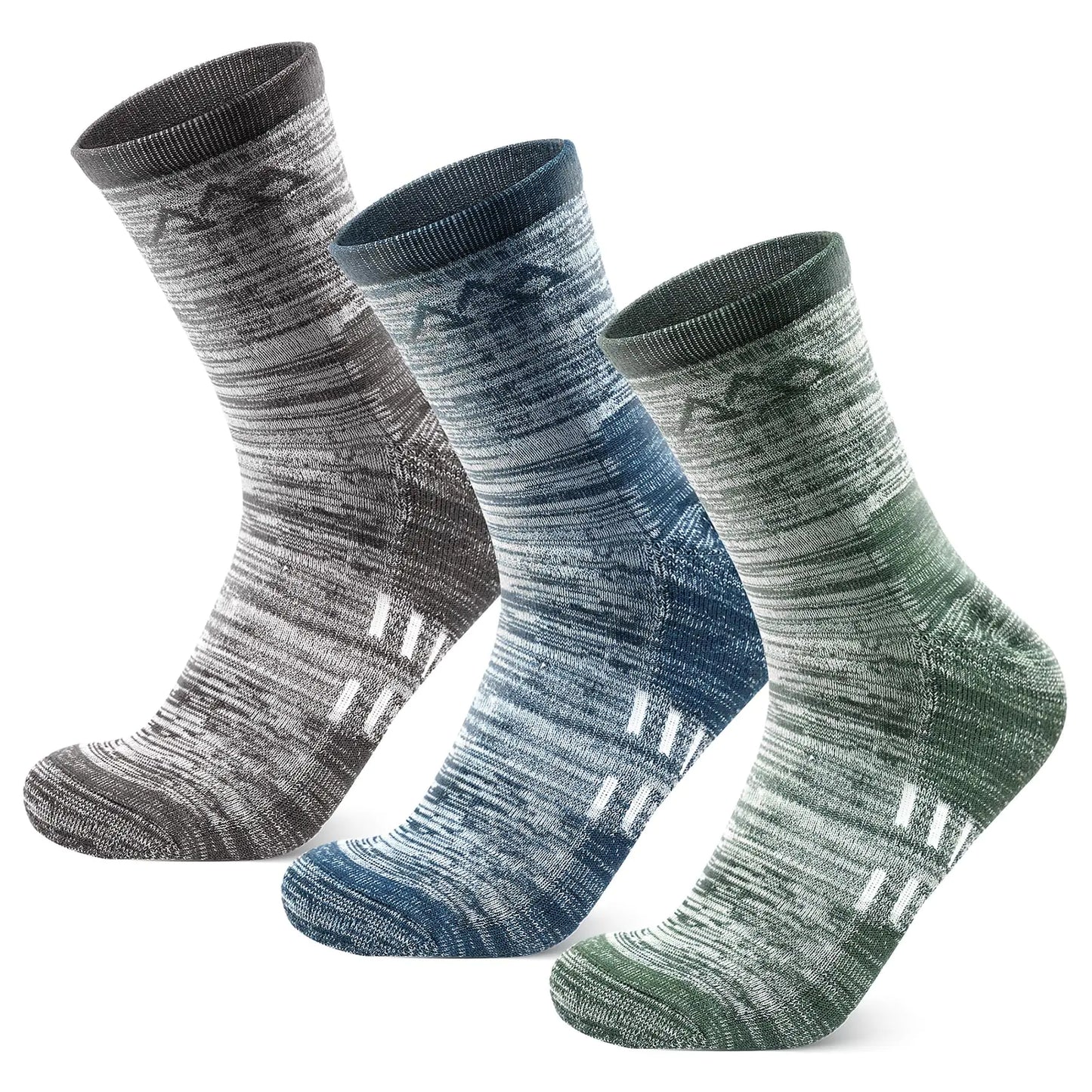 innotree 3 Pack Merino Wool Hiking Socks for Men Micro Crew Cushioned Moisture Wicking Trekking SocksMedium