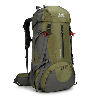 Mountain Land 60L Hiking Waterproof Camping Backpack - Lightweight Durable Large Camping Backpack with Rain Cover Outdoor Sport Backpacking Daypack with Shoe Compartment for Travel Climbing Army Green