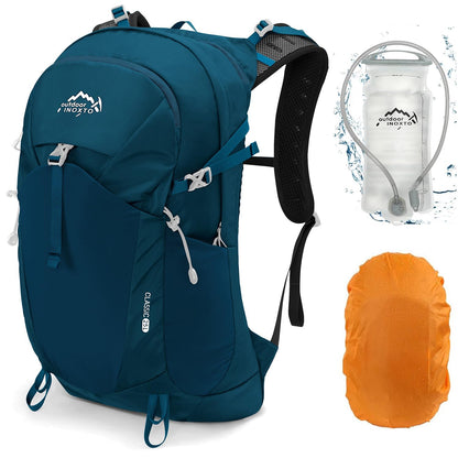 IX INOXTO Hiking Hydration Backpack with 3l Water Bladder for Women and Men 25L Water Backpack for Hiking Cycling Running Climbing Camping (Orange) (Blue)