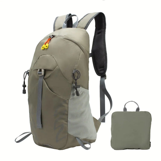 UTIAMIAOGONGO 25L Lightweight Hiking Backpack， Waterproof Foldable Hiking Daypack Small Cycling Hydration Backpack Travel Camping Back Pack for Men Women，Khaki