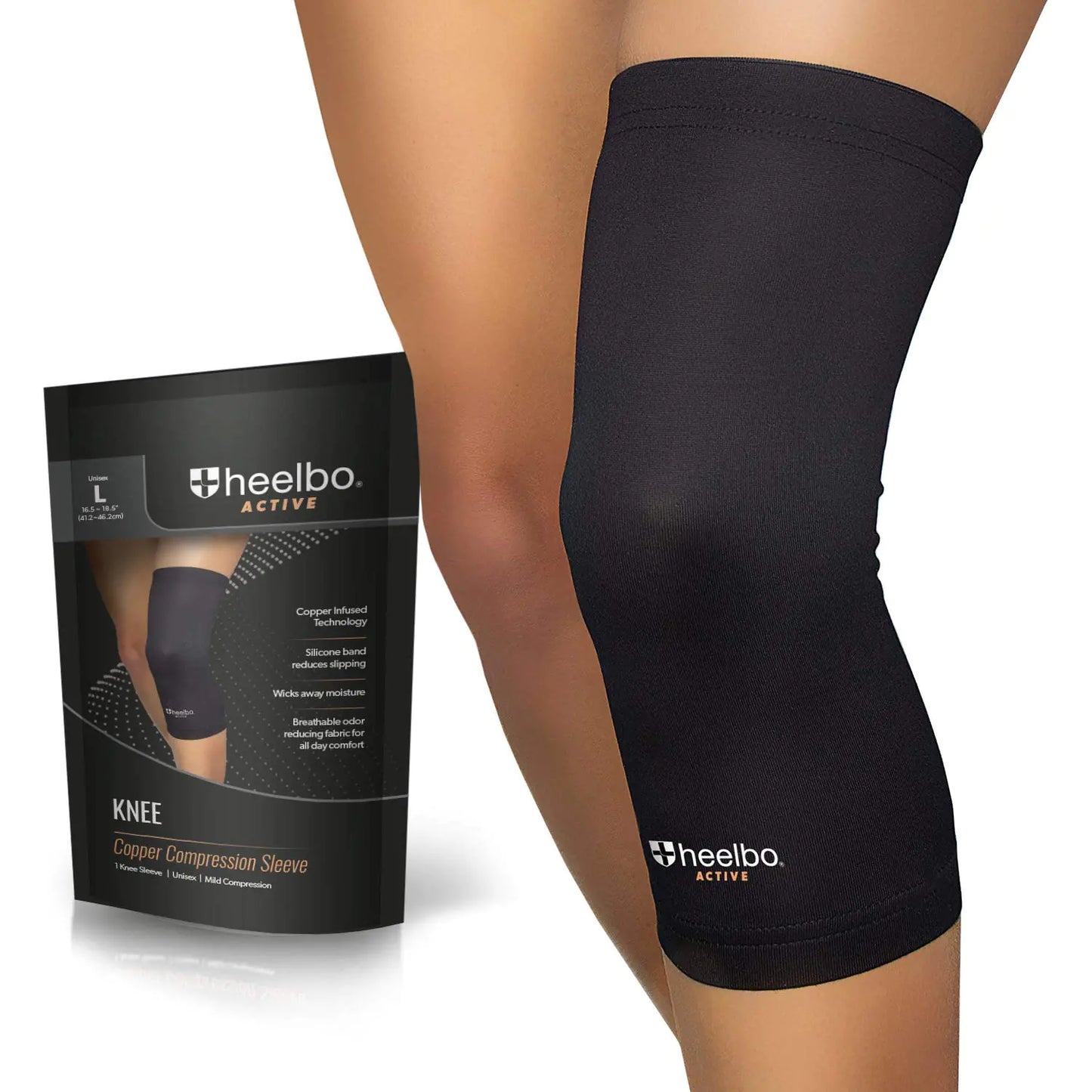 Knee Compression Sleeve with Copper Infused Fibers