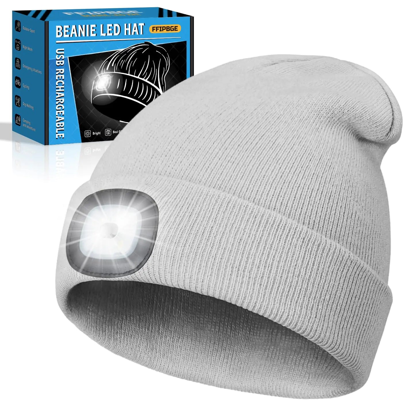 Beanie Hat with Light USB Rechargeable LED
