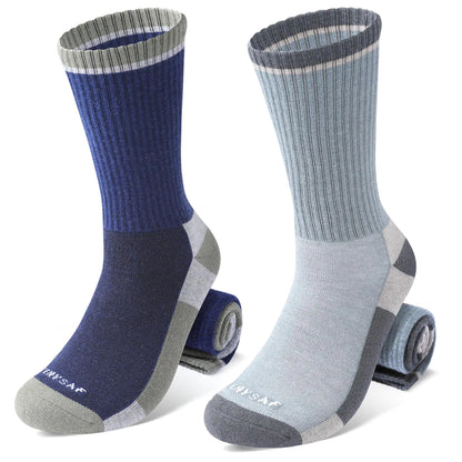 Wool Hiking Socks for Men & Women Lightweight Merino Wool Socks with Cushion -2 pack